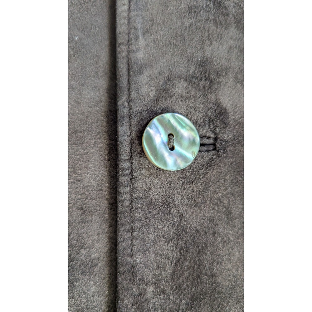 David Dart Women's‎ 1X Suede Shacket Brown Equestrian Cowgirl Farm Button Front - Picture 6 of 6